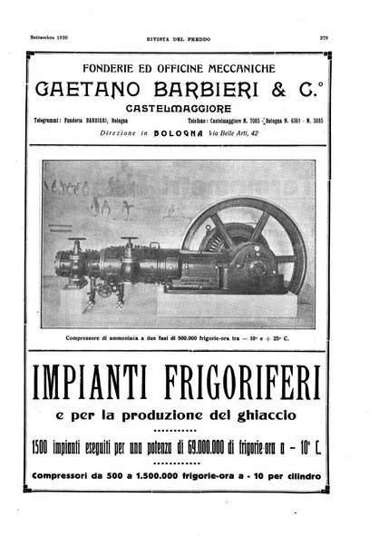 Rivista del freddo periodico mensile illustrato tecnico, scientifico, economico, commerciale