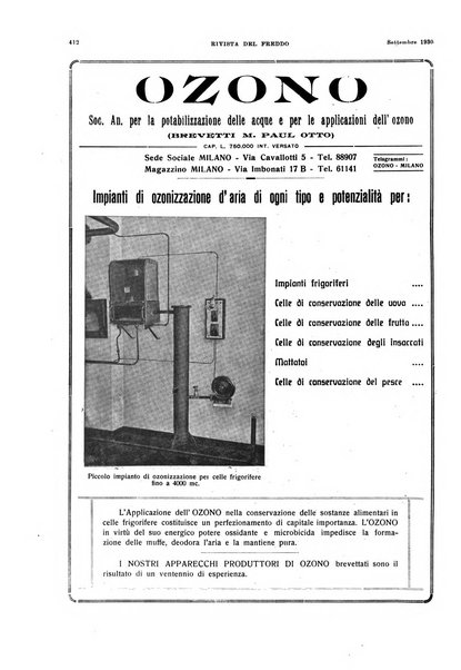 Rivista del freddo periodico mensile illustrato tecnico, scientifico, economico, commerciale