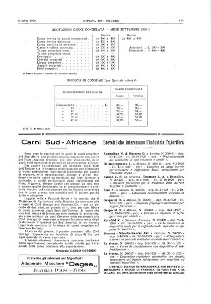 Rivista del freddo periodico mensile illustrato tecnico, scientifico, economico, commerciale