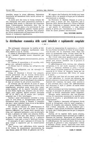 Rivista del freddo periodico mensile illustrato tecnico, scientifico, economico, commerciale