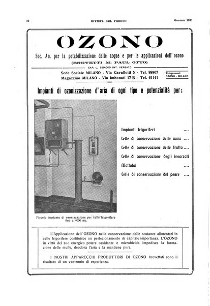 Rivista del freddo periodico mensile illustrato tecnico, scientifico, economico, commerciale