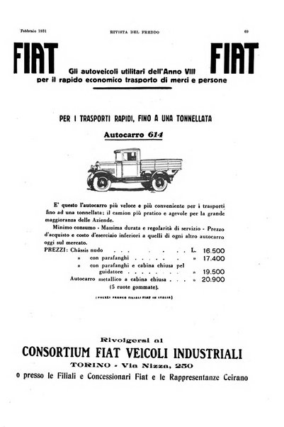 Rivista del freddo periodico mensile illustrato tecnico, scientifico, economico, commerciale