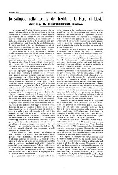 Rivista del freddo periodico mensile illustrato tecnico, scientifico, economico, commerciale