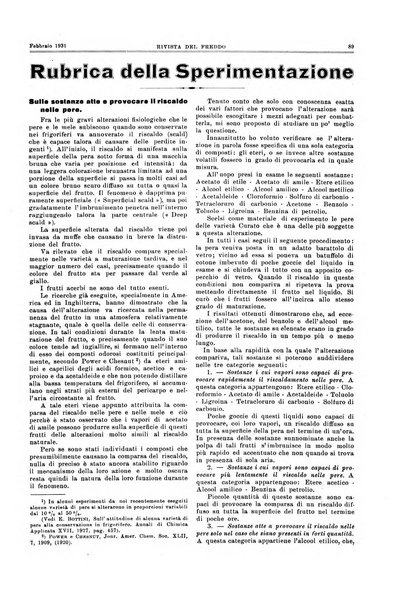 Rivista del freddo periodico mensile illustrato tecnico, scientifico, economico, commerciale