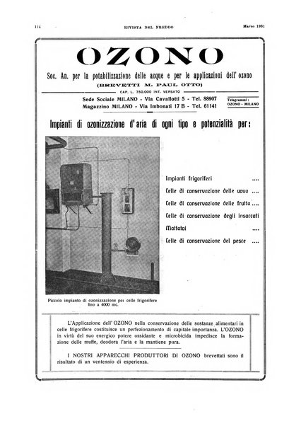 Rivista del freddo periodico mensile illustrato tecnico, scientifico, economico, commerciale