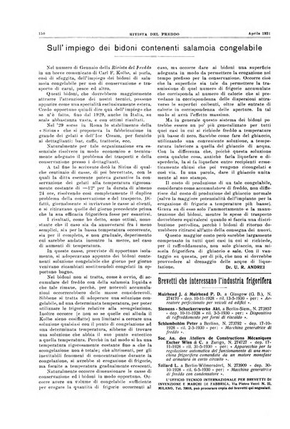 Rivista del freddo periodico mensile illustrato tecnico, scientifico, economico, commerciale