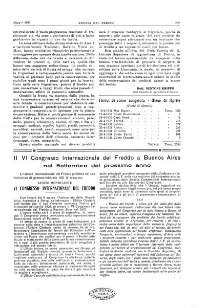 Rivista del freddo periodico mensile illustrato tecnico, scientifico, economico, commerciale