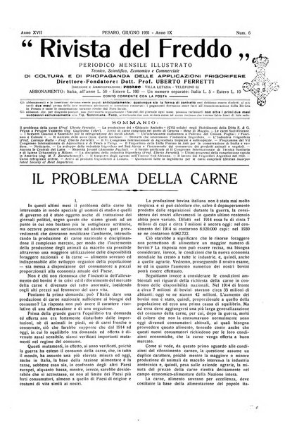 Rivista del freddo periodico mensile illustrato tecnico, scientifico, economico, commerciale