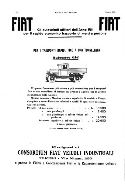 Rivista del freddo periodico mensile illustrato tecnico, scientifico, economico, commerciale