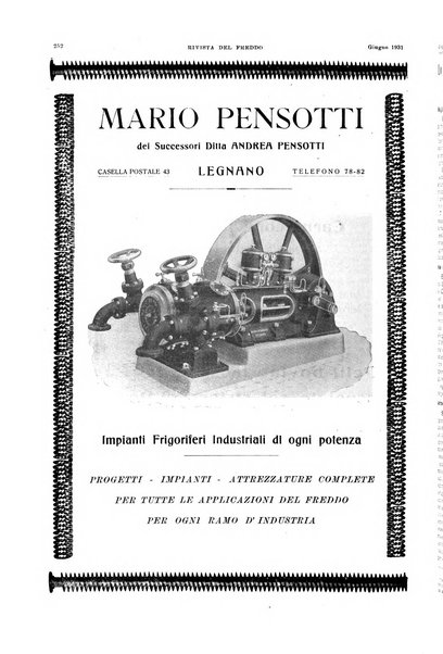 Rivista del freddo periodico mensile illustrato tecnico, scientifico, economico, commerciale