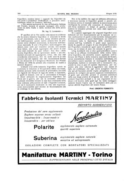 Rivista del freddo periodico mensile illustrato tecnico, scientifico, economico, commerciale