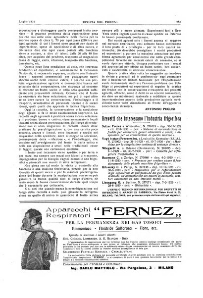 Rivista del freddo periodico mensile illustrato tecnico, scientifico, economico, commerciale