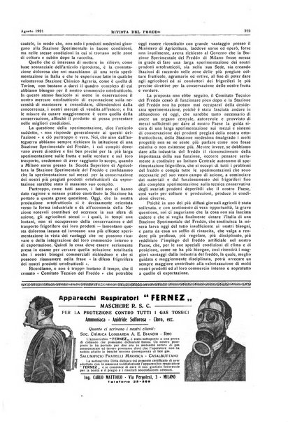 Rivista del freddo periodico mensile illustrato tecnico, scientifico, economico, commerciale