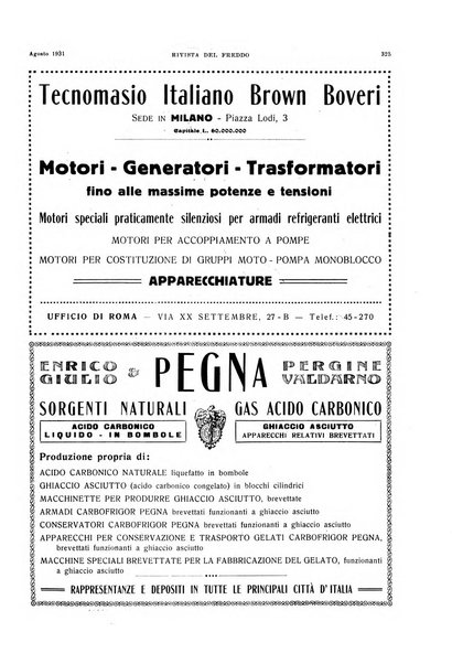 Rivista del freddo periodico mensile illustrato tecnico, scientifico, economico, commerciale