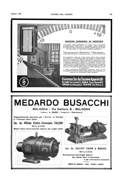 Rivista del freddo periodico mensile illustrato tecnico, scientifico, economico, commerciale