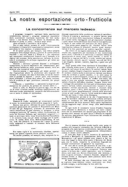 Rivista del freddo periodico mensile illustrato tecnico, scientifico, economico, commerciale