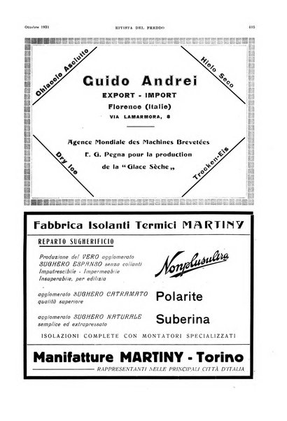 Rivista del freddo periodico mensile illustrato tecnico, scientifico, economico, commerciale