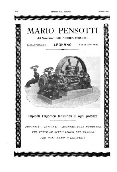 Rivista del freddo periodico mensile illustrato tecnico, scientifico, economico, commerciale