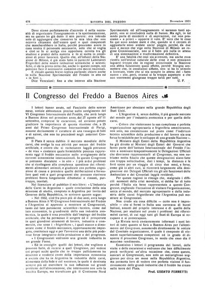 Rivista del freddo periodico mensile illustrato tecnico, scientifico, economico, commerciale