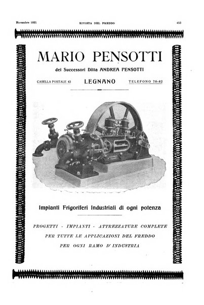 Rivista del freddo periodico mensile illustrato tecnico, scientifico, economico, commerciale