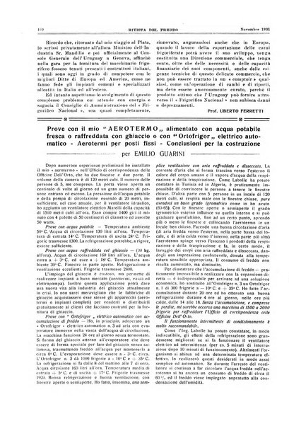 Rivista del freddo periodico mensile illustrato tecnico, scientifico, economico, commerciale