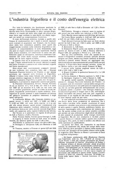 Rivista del freddo periodico mensile illustrato tecnico, scientifico, economico, commerciale