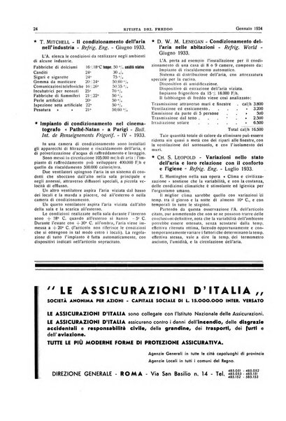 Rivista del freddo periodico mensile illustrato tecnico, scientifico, economico, commerciale