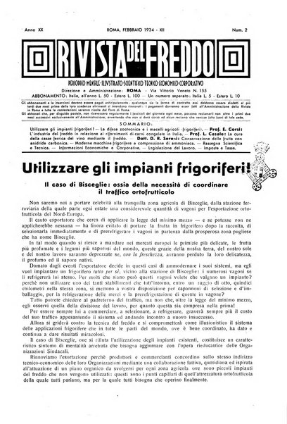 Rivista del freddo periodico mensile illustrato tecnico, scientifico, economico, commerciale