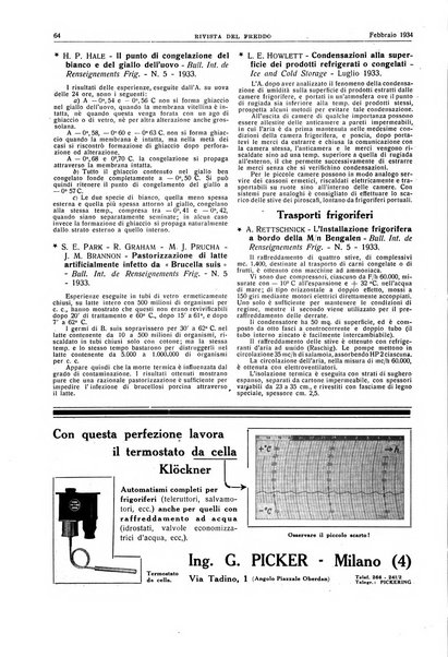 Rivista del freddo periodico mensile illustrato tecnico, scientifico, economico, commerciale