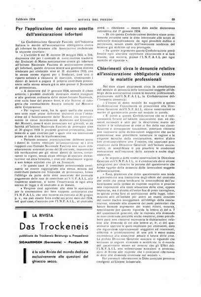 Rivista del freddo periodico mensile illustrato tecnico, scientifico, economico, commerciale