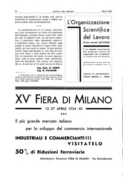 Rivista del freddo periodico mensile illustrato tecnico, scientifico, economico, commerciale