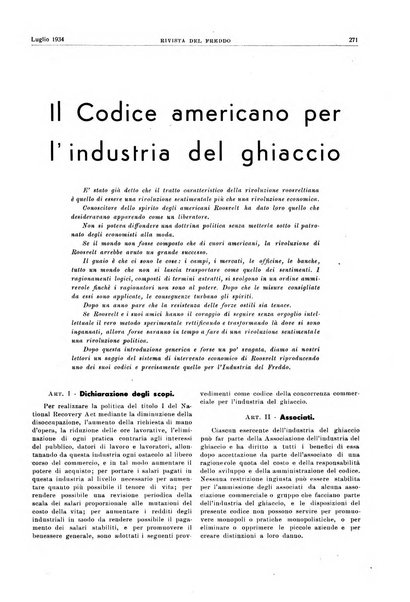 Rivista del freddo periodico mensile illustrato tecnico, scientifico, economico, commerciale