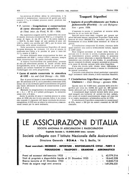 Rivista del freddo periodico mensile illustrato tecnico, scientifico, economico, commerciale