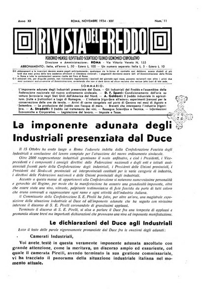 Rivista del freddo periodico mensile illustrato tecnico, scientifico, economico, commerciale