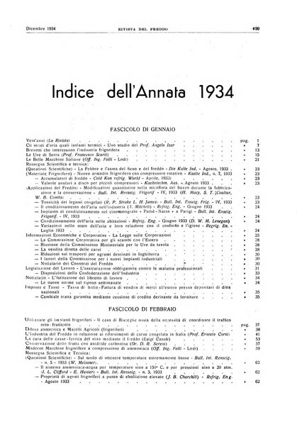 Rivista del freddo periodico mensile illustrato tecnico, scientifico, economico, commerciale