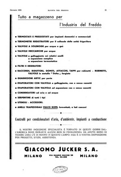 Rivista del freddo periodico mensile illustrato tecnico, scientifico, economico, commerciale