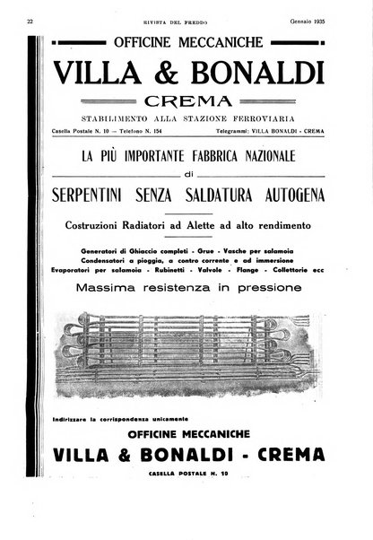 Rivista del freddo periodico mensile illustrato tecnico, scientifico, economico, commerciale