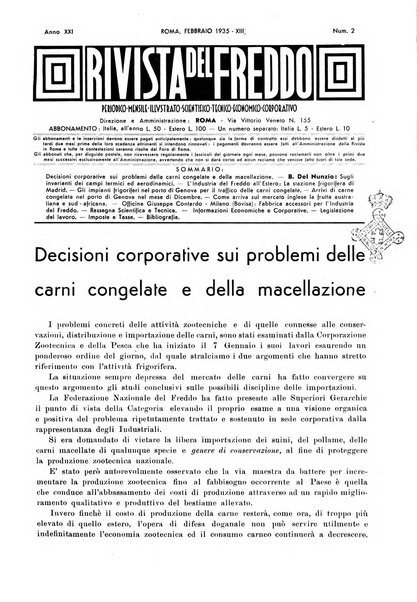 Rivista del freddo periodico mensile illustrato tecnico, scientifico, economico, commerciale