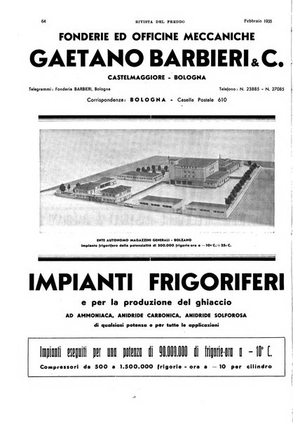 Rivista del freddo periodico mensile illustrato tecnico, scientifico, economico, commerciale