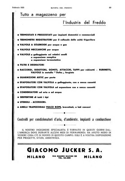 Rivista del freddo periodico mensile illustrato tecnico, scientifico, economico, commerciale