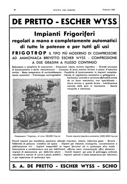 Rivista del freddo periodico mensile illustrato tecnico, scientifico, economico, commerciale