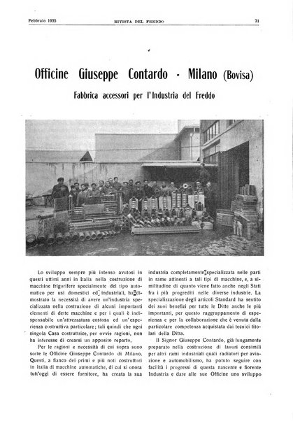 Rivista del freddo periodico mensile illustrato tecnico, scientifico, economico, commerciale