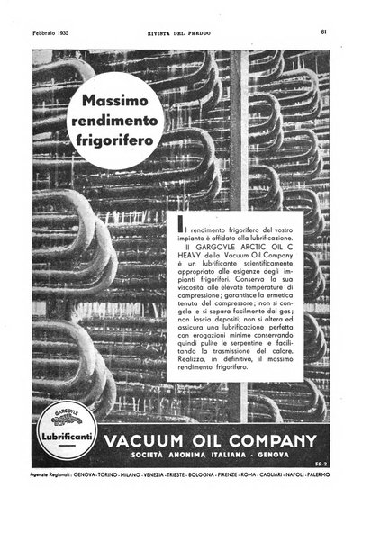 Rivista del freddo periodico mensile illustrato tecnico, scientifico, economico, commerciale