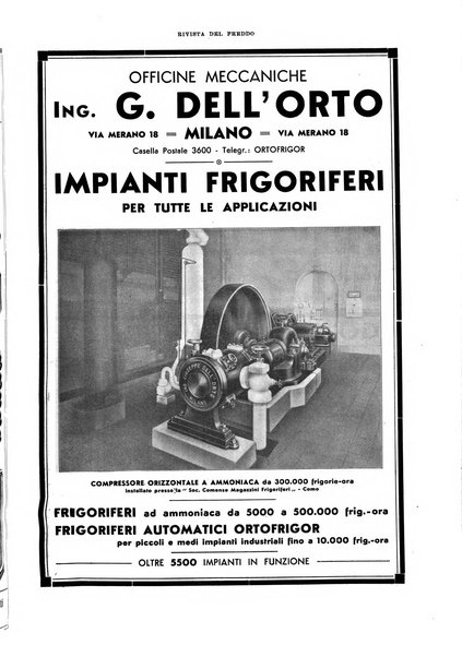 Rivista del freddo periodico mensile illustrato tecnico, scientifico, economico, commerciale