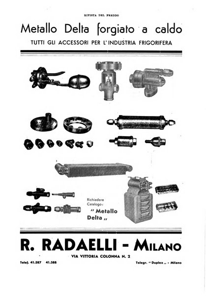 Rivista del freddo periodico mensile illustrato tecnico, scientifico, economico, commerciale