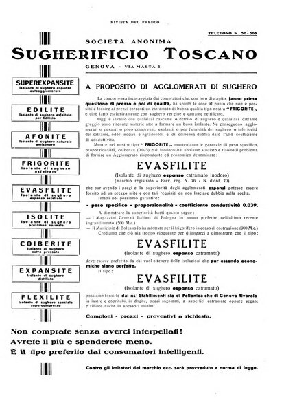 Rivista del freddo periodico mensile illustrato tecnico, scientifico, economico, commerciale