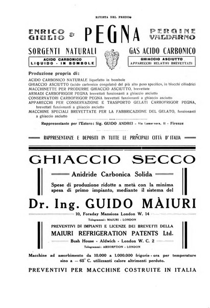 Rivista del freddo periodico mensile illustrato tecnico, scientifico, economico, commerciale