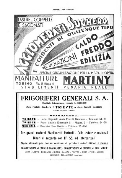 Rivista del freddo periodico mensile illustrato tecnico, scientifico, economico, commerciale