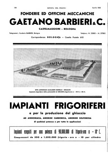 Rivista del freddo periodico mensile illustrato tecnico, scientifico, economico, commerciale