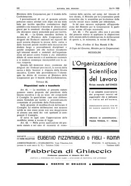 Rivista del freddo periodico mensile illustrato tecnico, scientifico, economico, commerciale